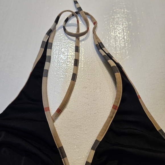 BURBERRY BURBERRY BLACK BATHING SUIT TOP S  WITH PLAID - Picture 3 of 7